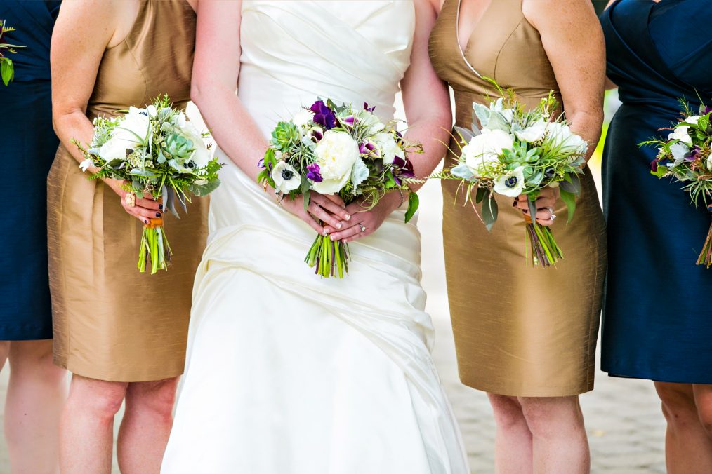 navy and copper bridesmaid dresses
